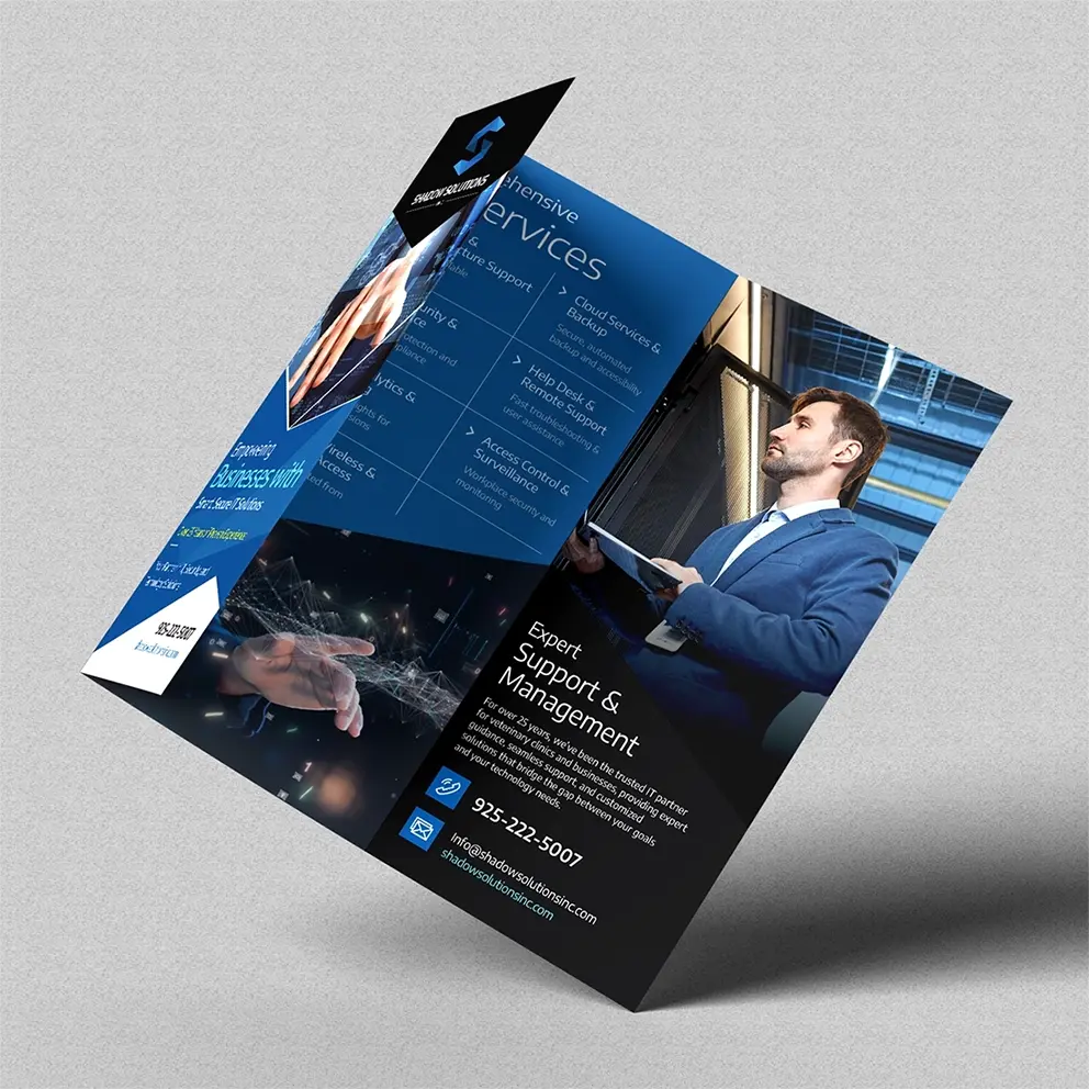 Thumbnail 4: Mockup of Shadow Solutions Inc MSP Brochure - Stacked